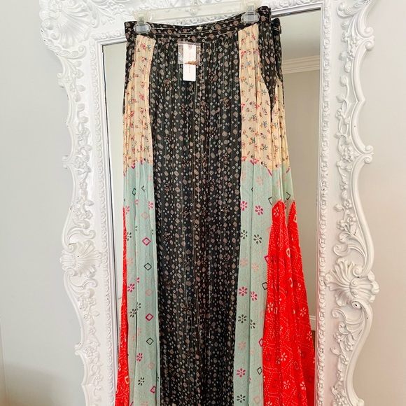 NWT $178 Anthropologie Verb by Pallavi Singhee Margot Pleated Maxi Skirt - Picture 3 of 10